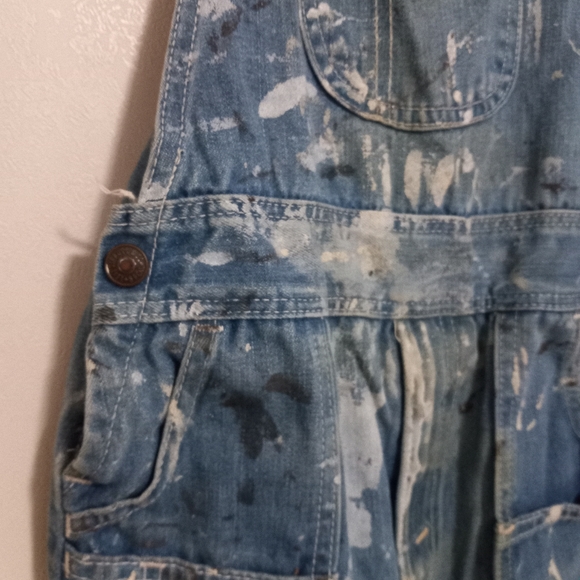 Vintage Levi's Denim 6 Boys Painting Overalls Kids - Picture 9 of 13